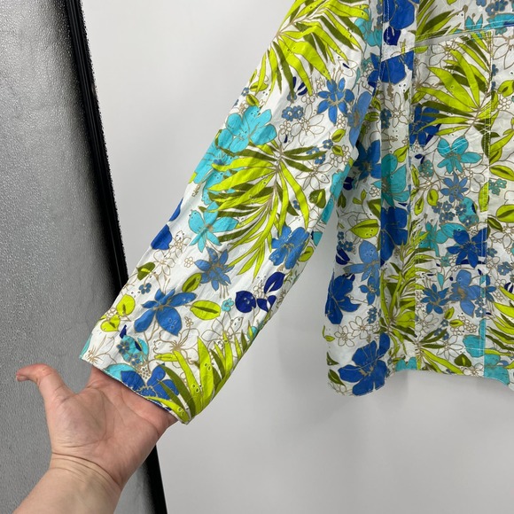 Draper's & Damon's Light Blazer Jacket Spring Floral Button Cotton Women's 3XL - Picture 7 of 9